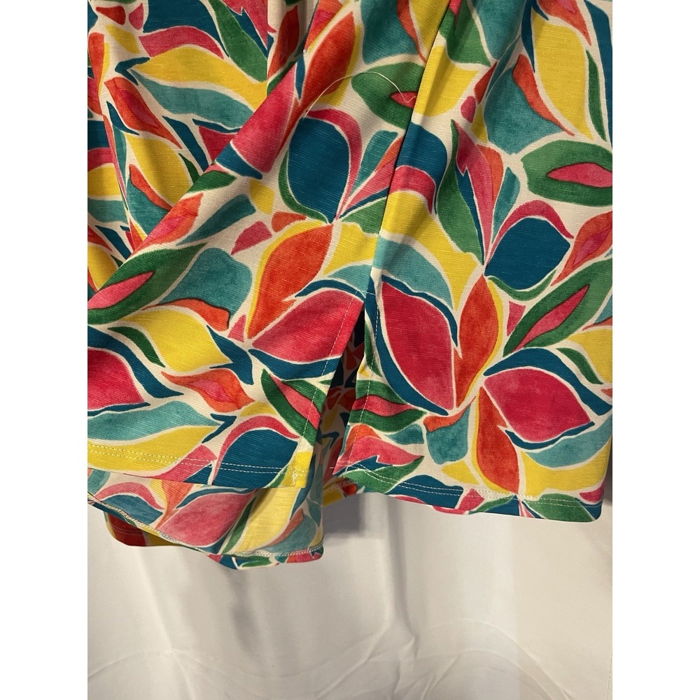 Dear Scarlett Plus Size Women's Top Blouse 3X Yellow Blue Green Pink NWT - Picture 4 of 4